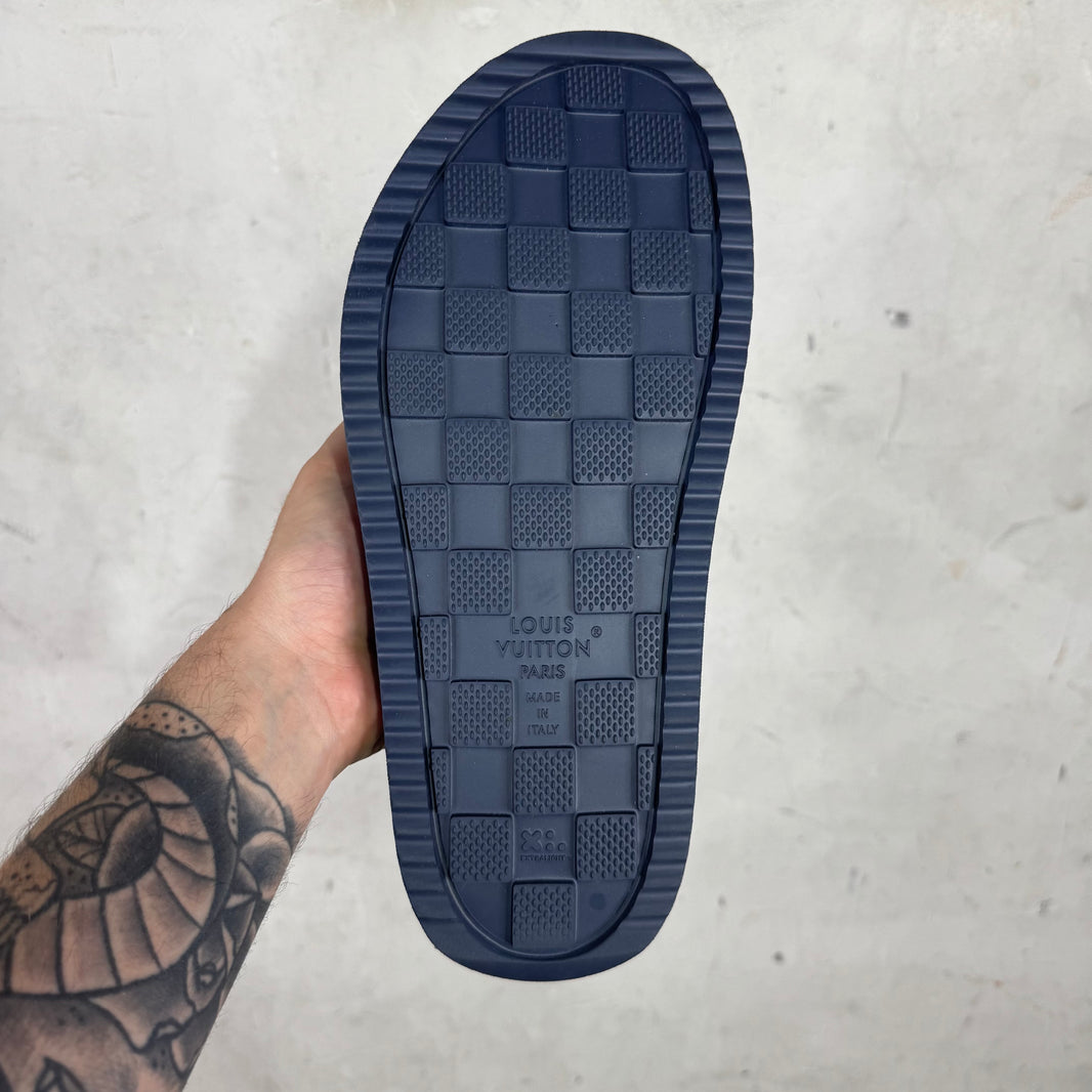 Louis Vuitton Denim Patchworked Monogram Easy Mules