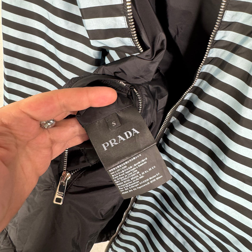 Prada Renylon Striped Reversible Windbreaker