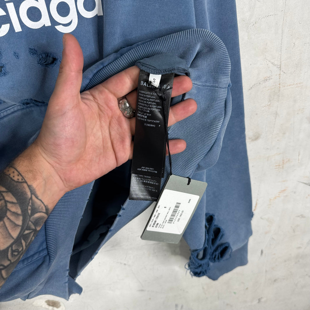 Balenciaga 3B Distressed Layered Hoodie