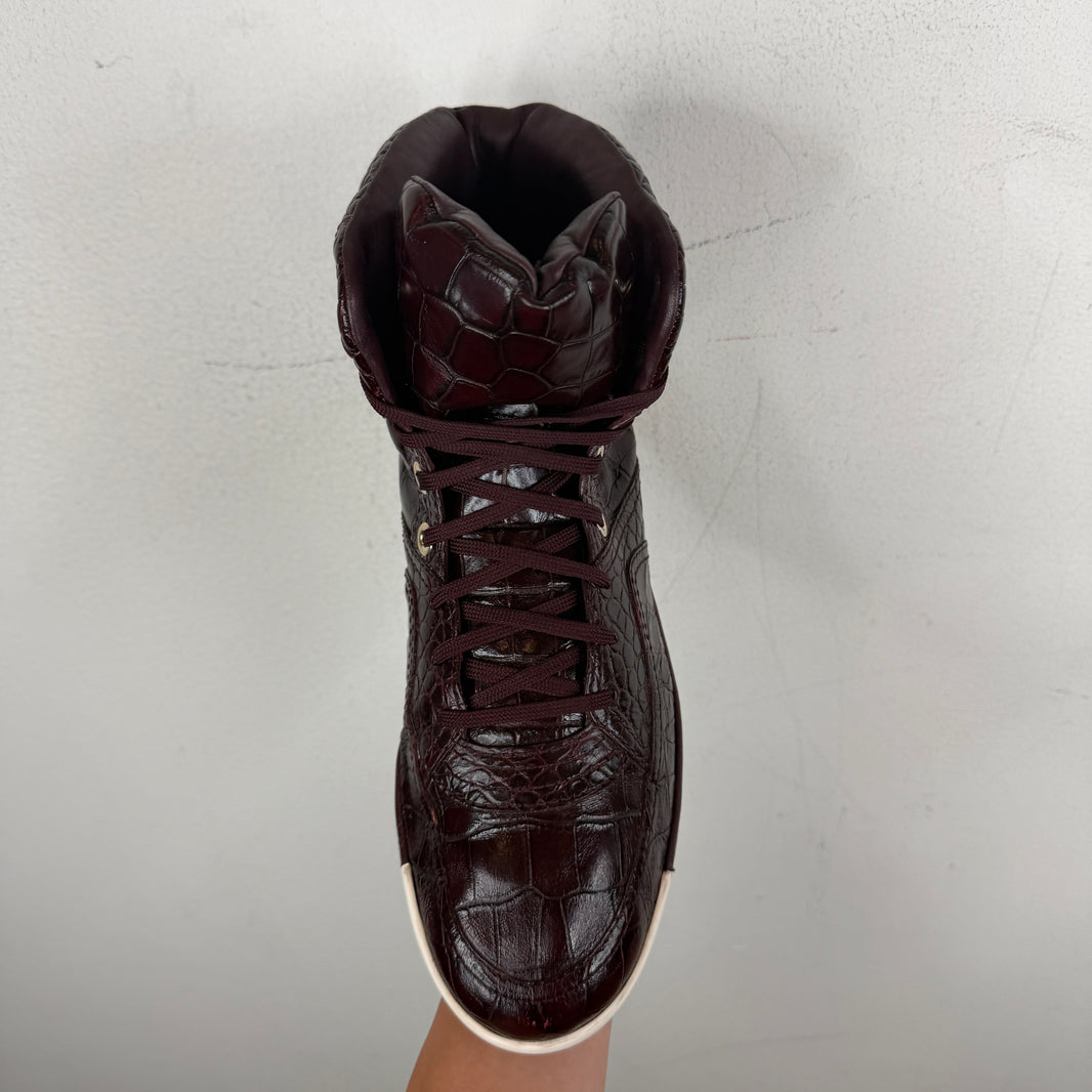 Chanel Croc Leather Embossed Sneakers