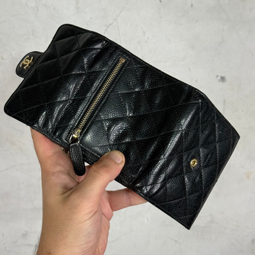 Chanel Quilted Bifold Zip Wallet