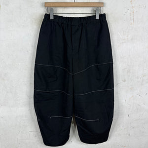 CDG Black Contrast Stitch Ballon Tapered Shorts