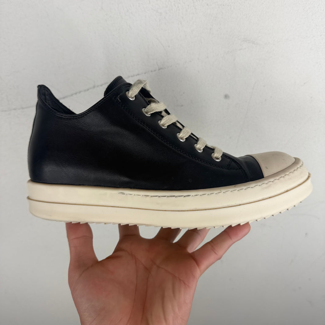 Rick Owens Leather Ramone Low Sneakers