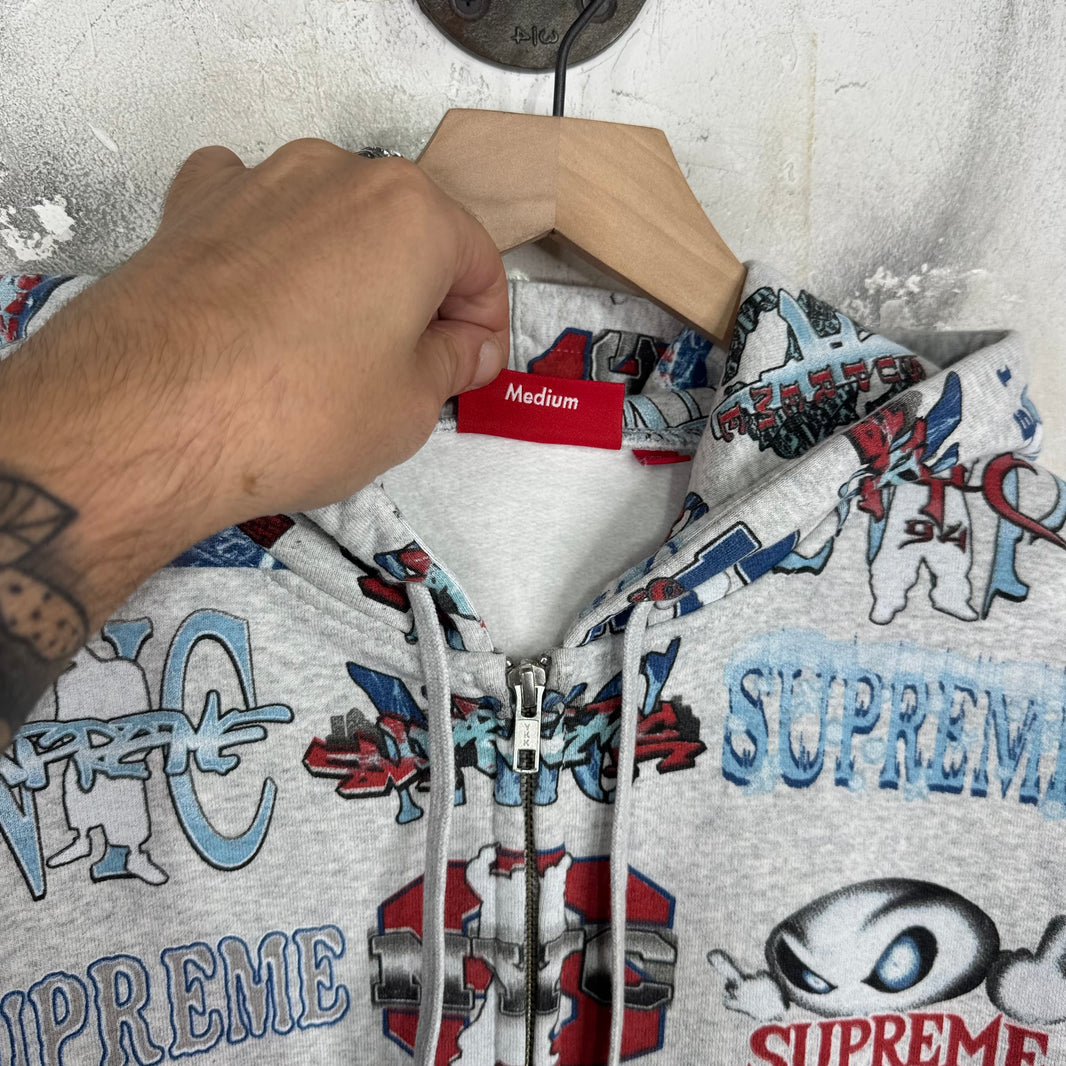 Supreme Multi Logo Zip Up Hoodie