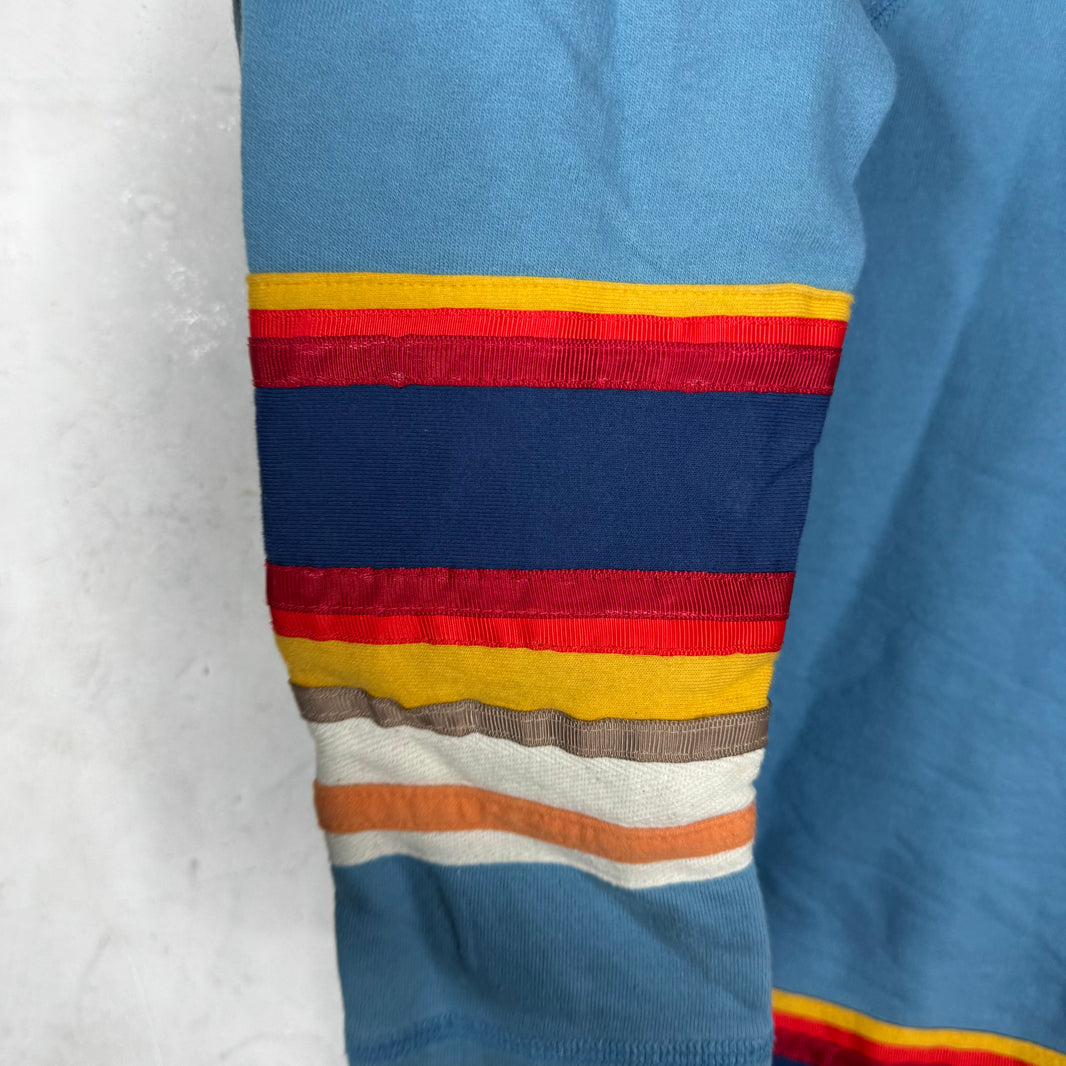 Greg Lauren FW19 Blue Striped Hoodie