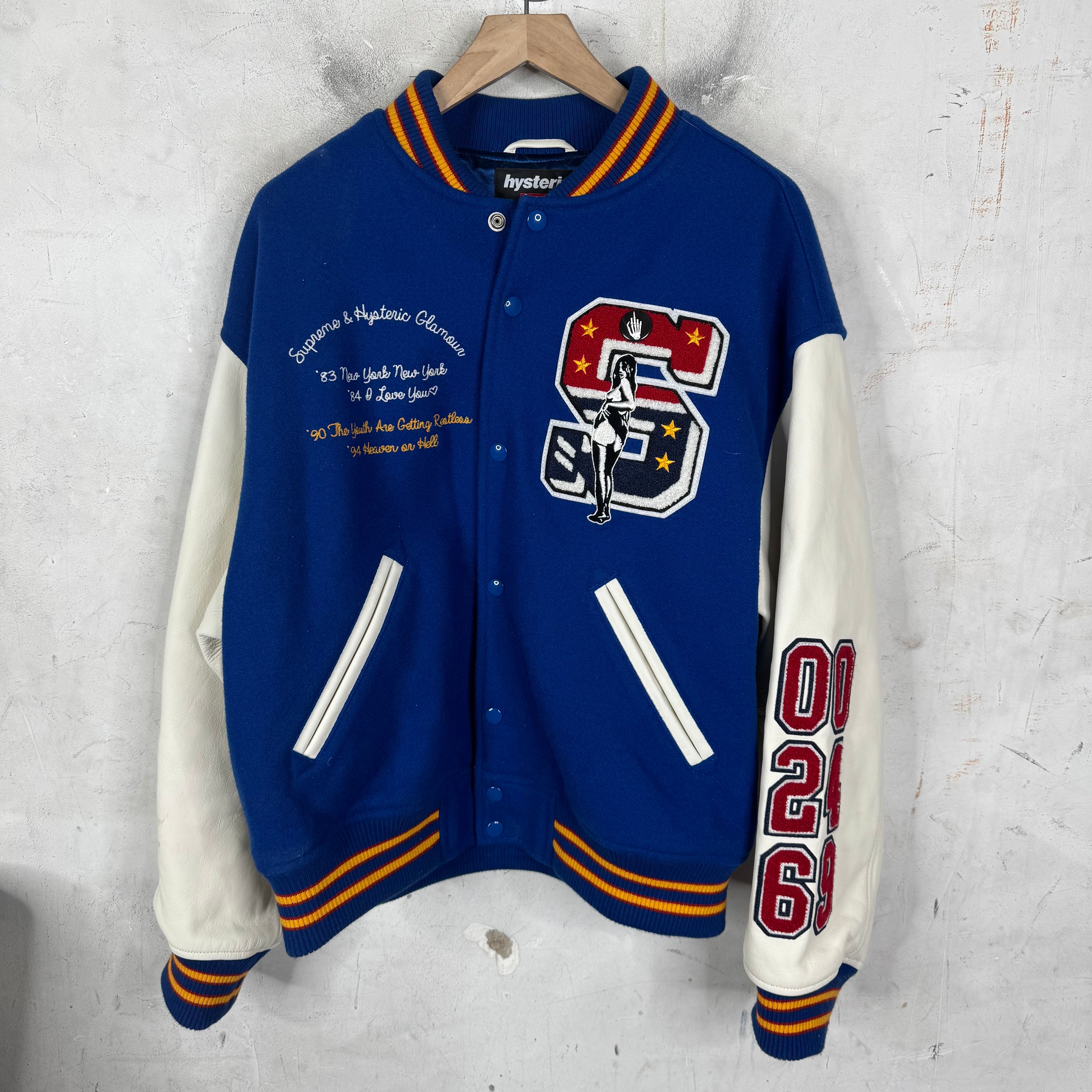 Supreme X Hysteric Glamour Blue Varsity Jacket – www.Lukes.store