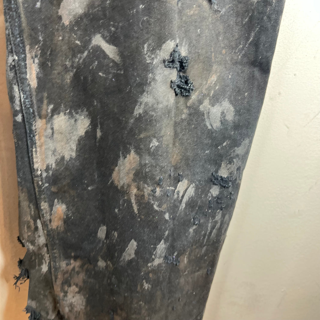 Balenciaga Black Mud Distressed Jeans
