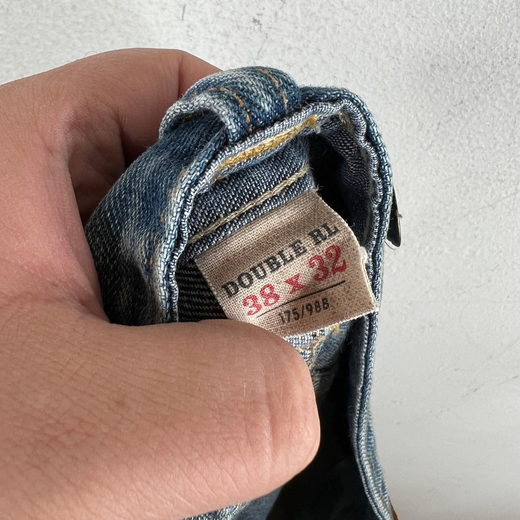 RRL Distressed Buckle Back Jeans