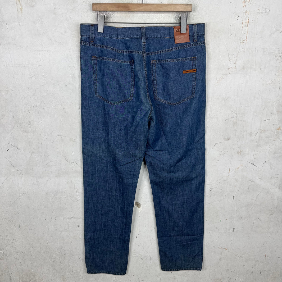Zegna Medium Wash Lightweight Jeans