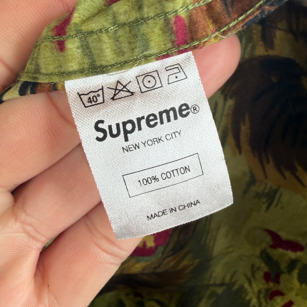Supreme Olive Floral Button Up Shirt