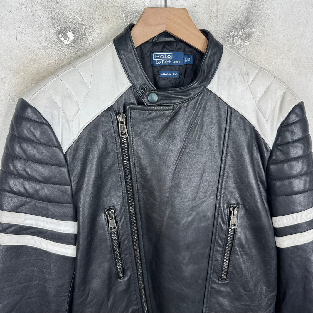 Ralph Lauren Lambskin Quilted Moto Jacket