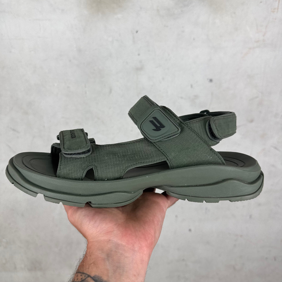 Balenciaga Olive Tourist Sandals