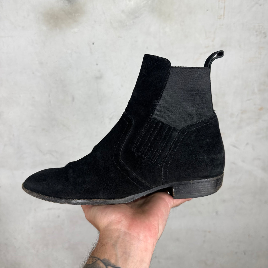 Saint Laurent Black Suede Wyatt Boots