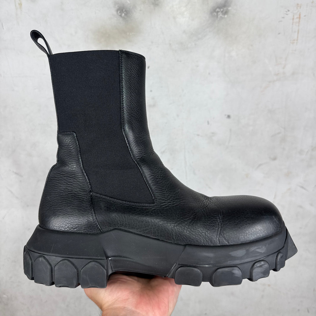Rick Owens Leather Bozo Beatle Boots