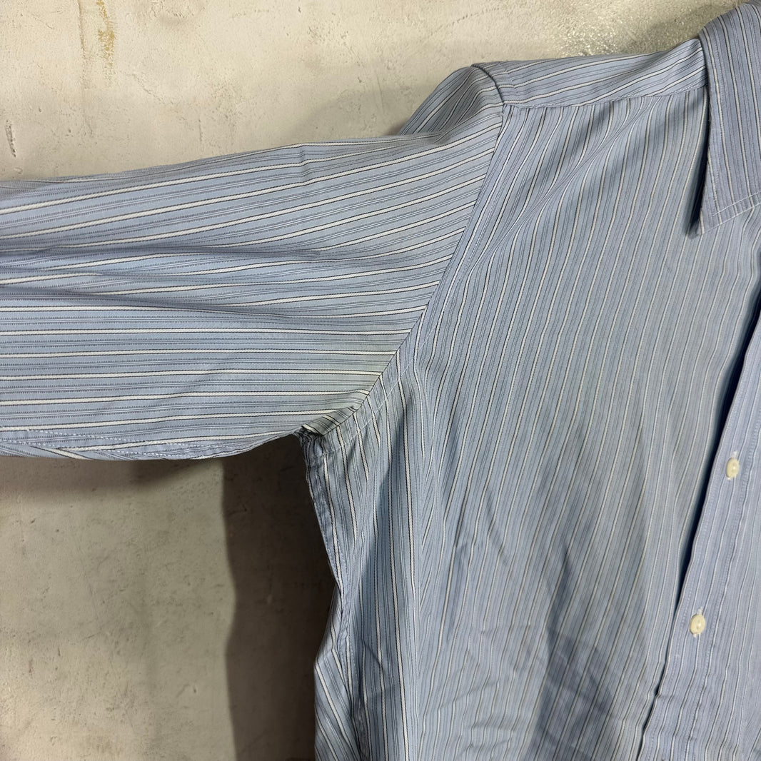 Dolce Gabanna Blue Striped LS Button Up