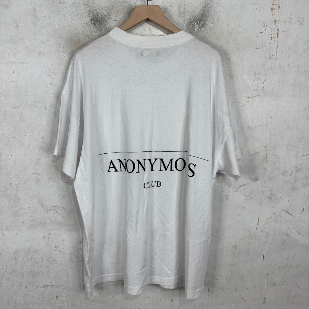 Hood By Air White Anonymous Club Logo T-Shirt