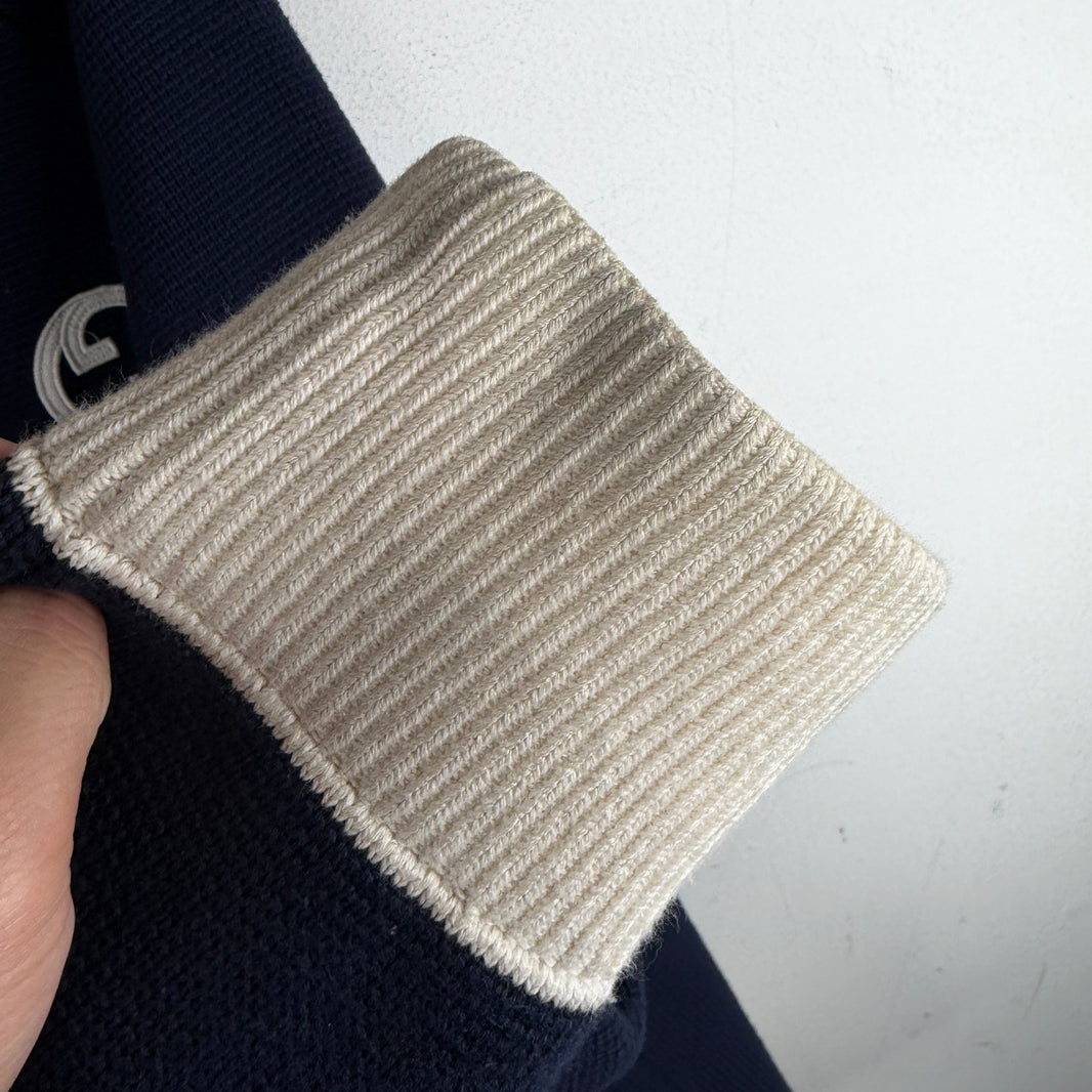 Gucci Navy Button-Up Knit Sweater