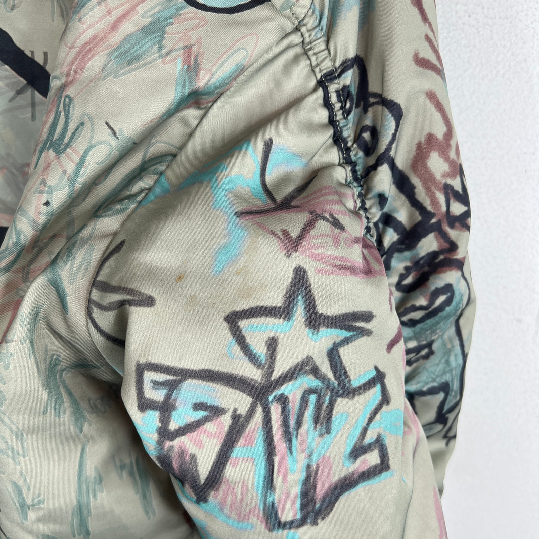 Mowalola Hooded Graffiti Bomber Jacket