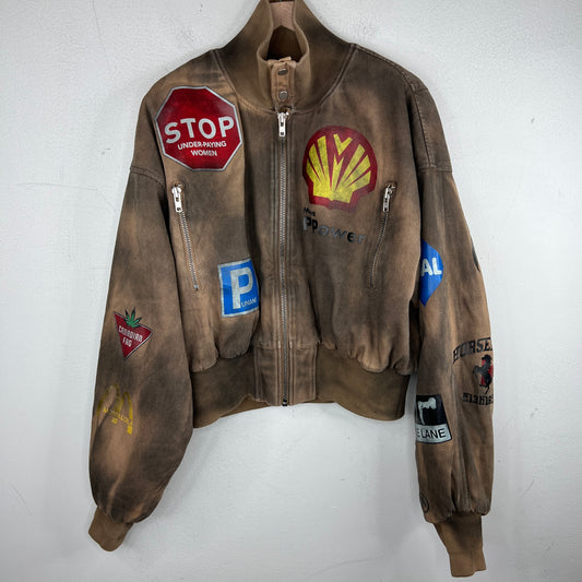 Mowalola Brown Crash Bomber Jacket