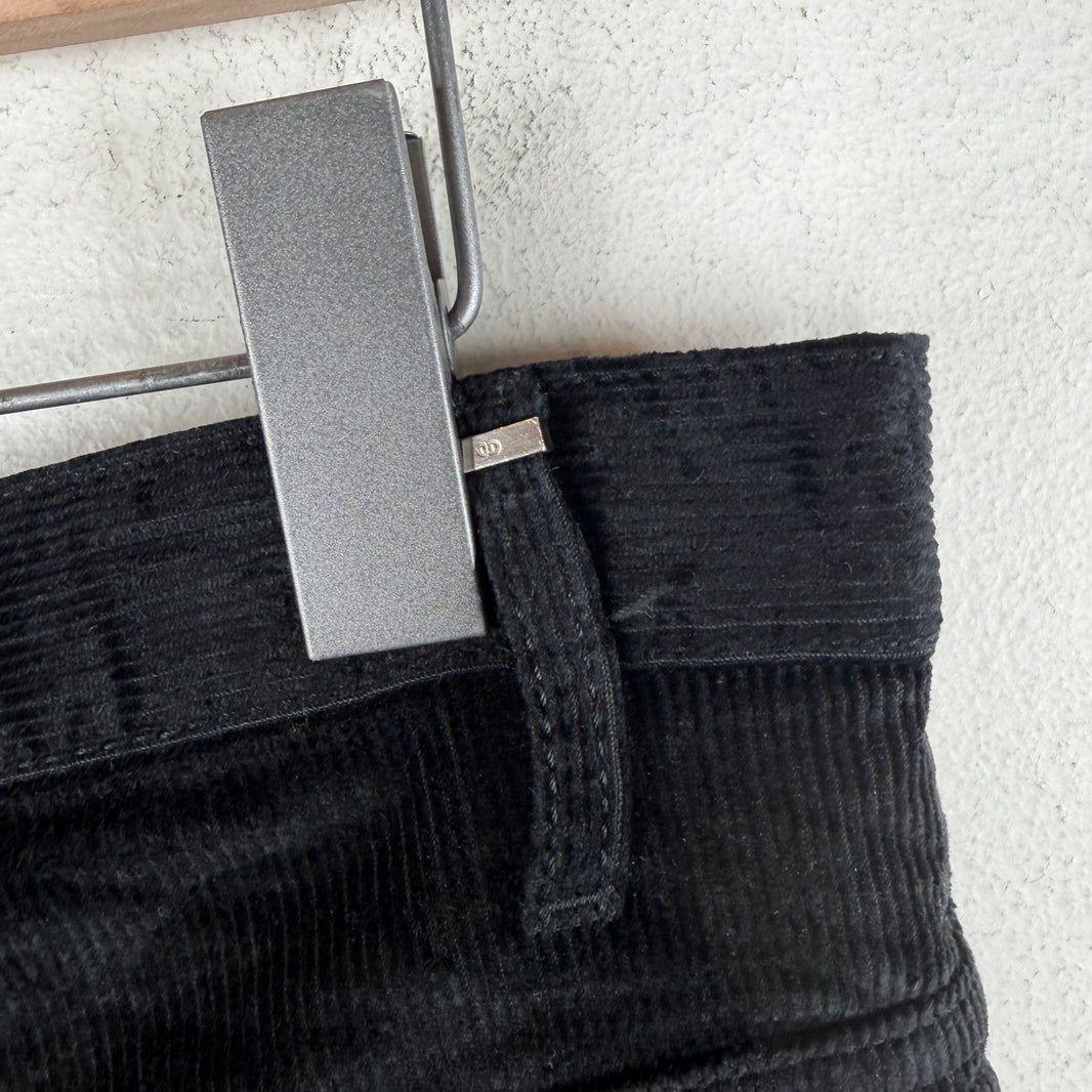 Dior Black Shiny Corduroy Pants