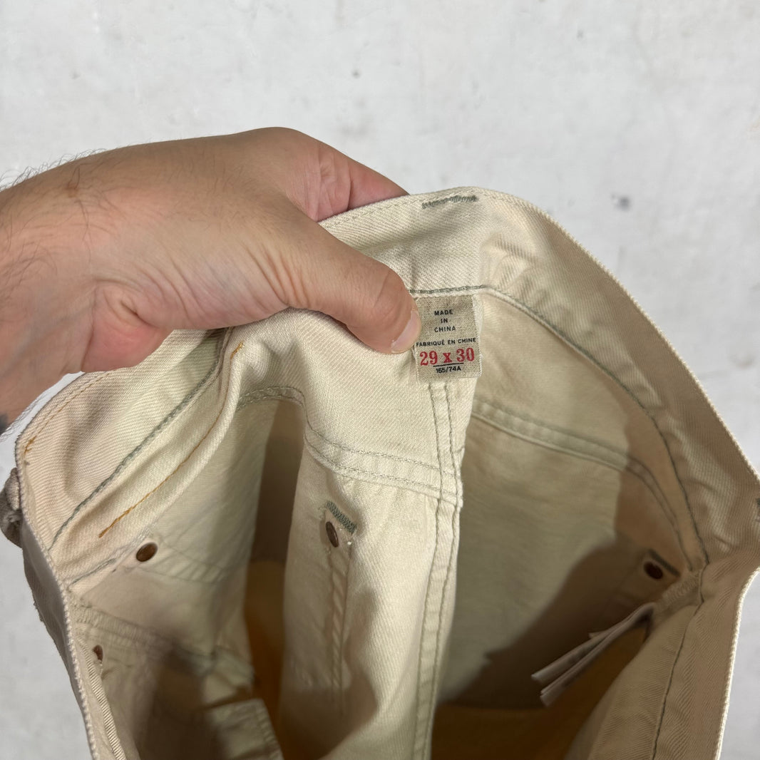 RRL Beige Straight Legged Jeans