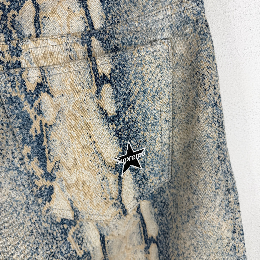 Supreme Snake Skin Denim Jeans
