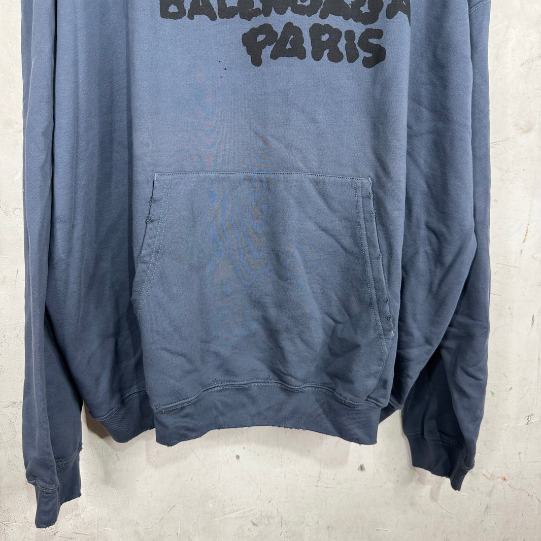 Balenciaga Navy Ink Blot Hoodie