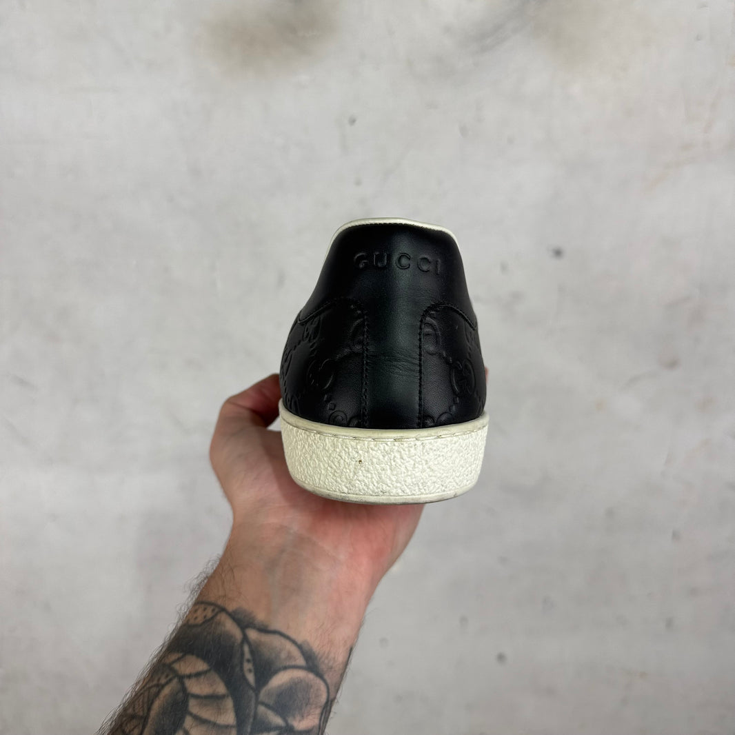 Gucci Black Embossed Monogram Aces