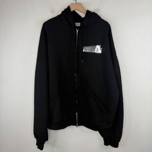 Balenciaga Silver Tape Zip-Up Hoodie