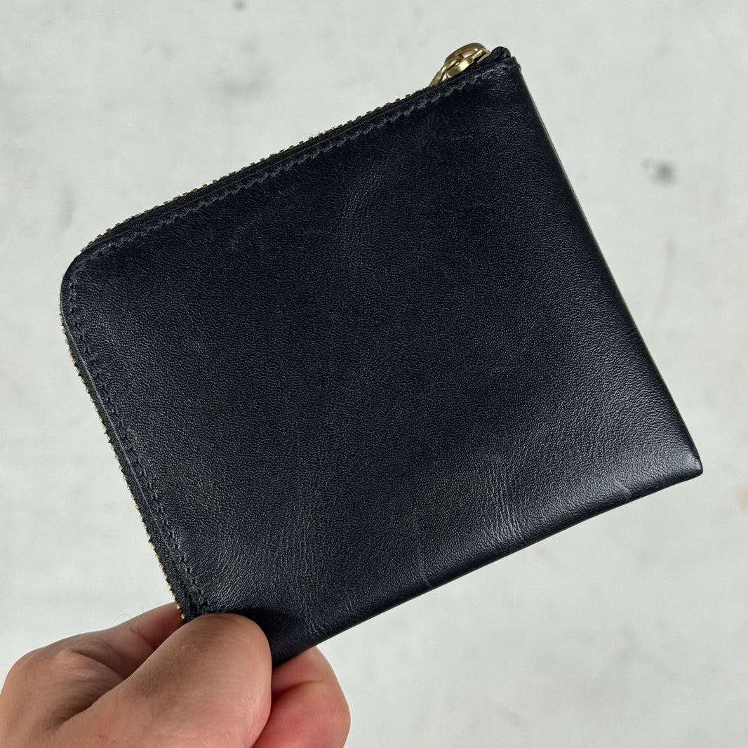CDG Black Leather Zip Wallet