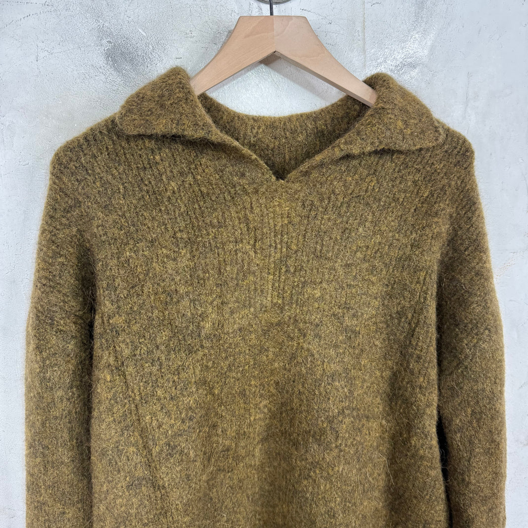 Rick Owens Porterville Reverse Neck Alpaca Sweater