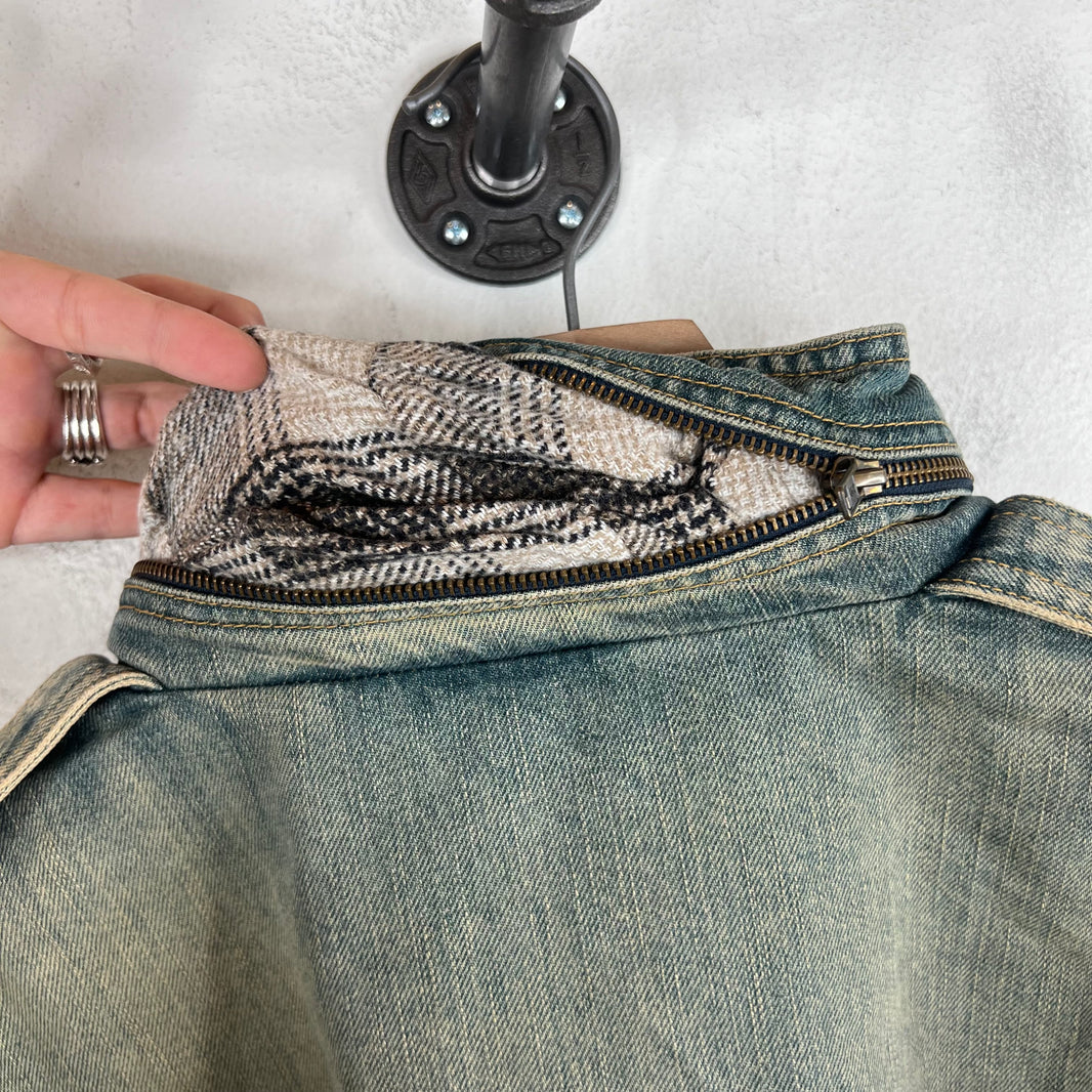 Martine Rose Cropped D-Ring Denim Jacket