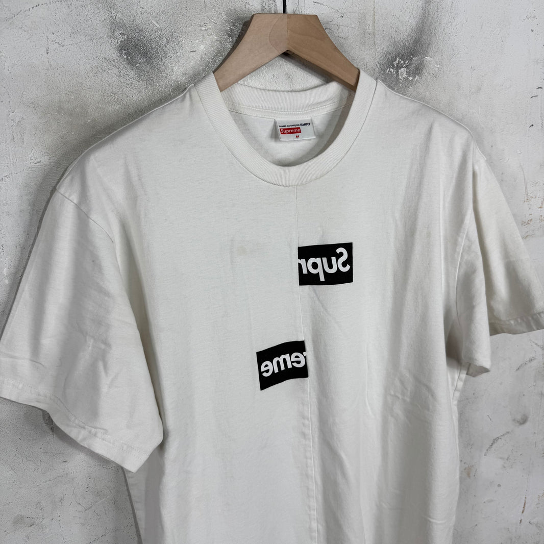 Supreme x CDG White Split Box Logo T-Shirt
