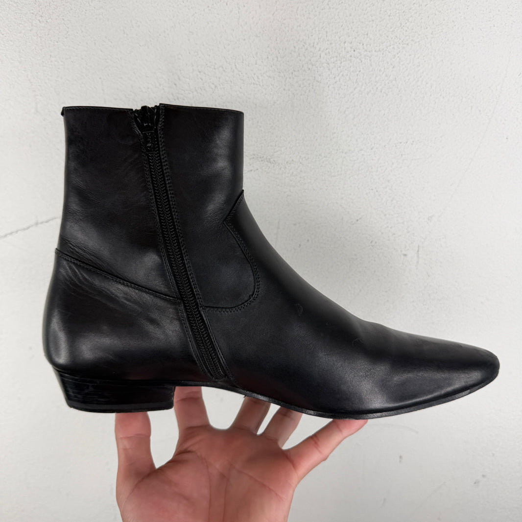 Saint Laurent Black Zipper Boots