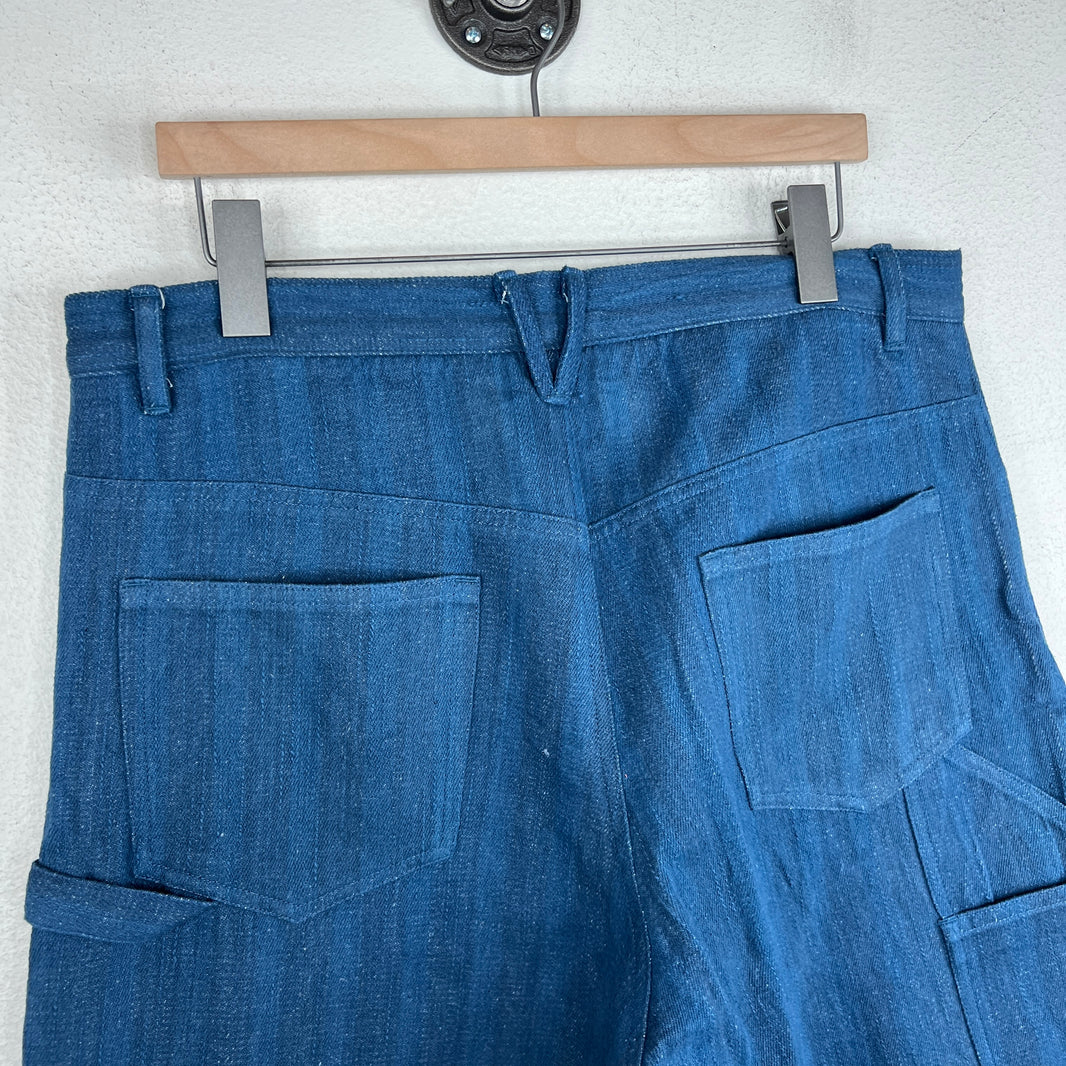 Karu Blue Double Knee Embellished Pants