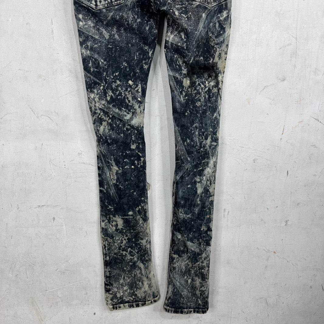 LGB Wolf Skull Bleached Skinny Jeans