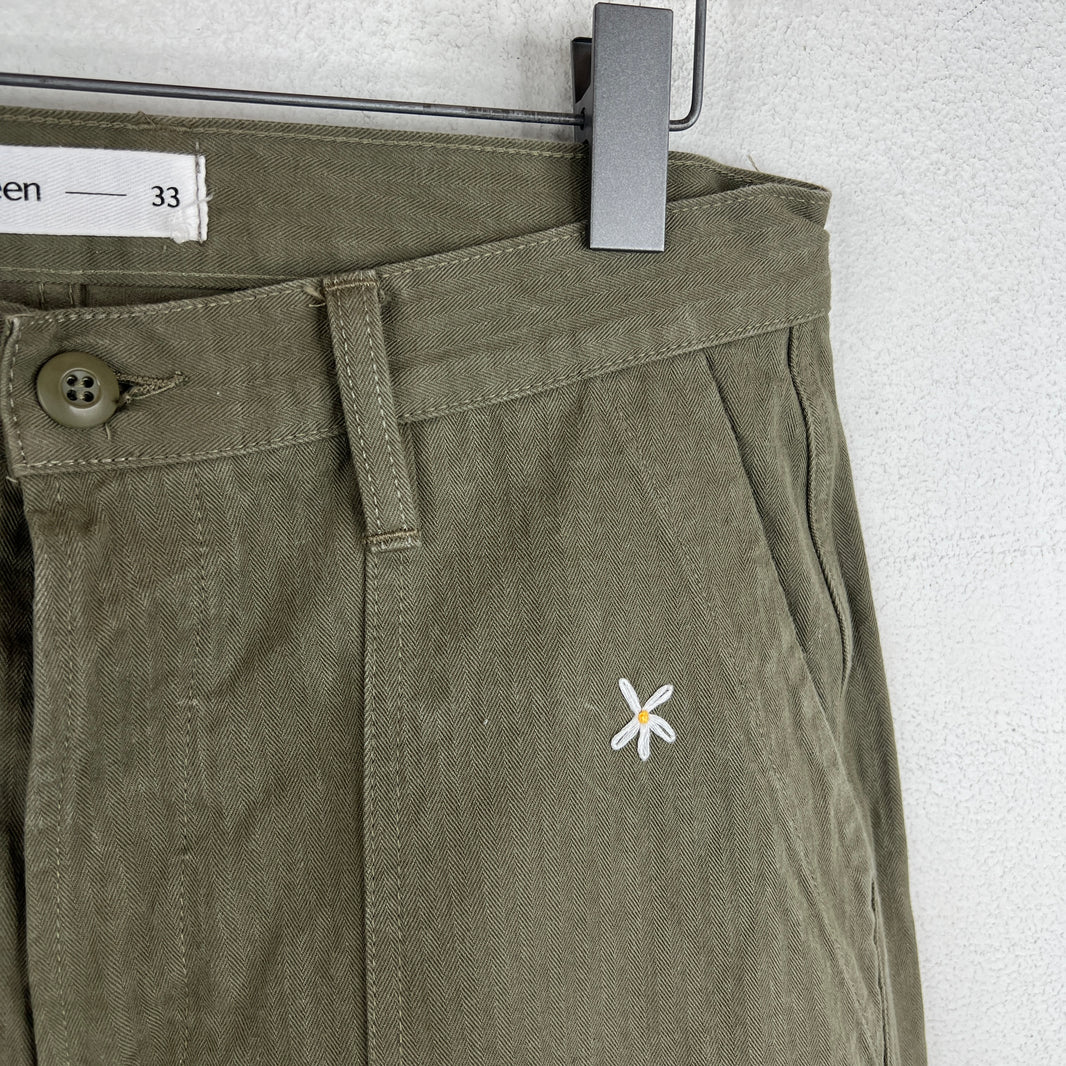 3Sixteen Olive Flower Stitch Pants