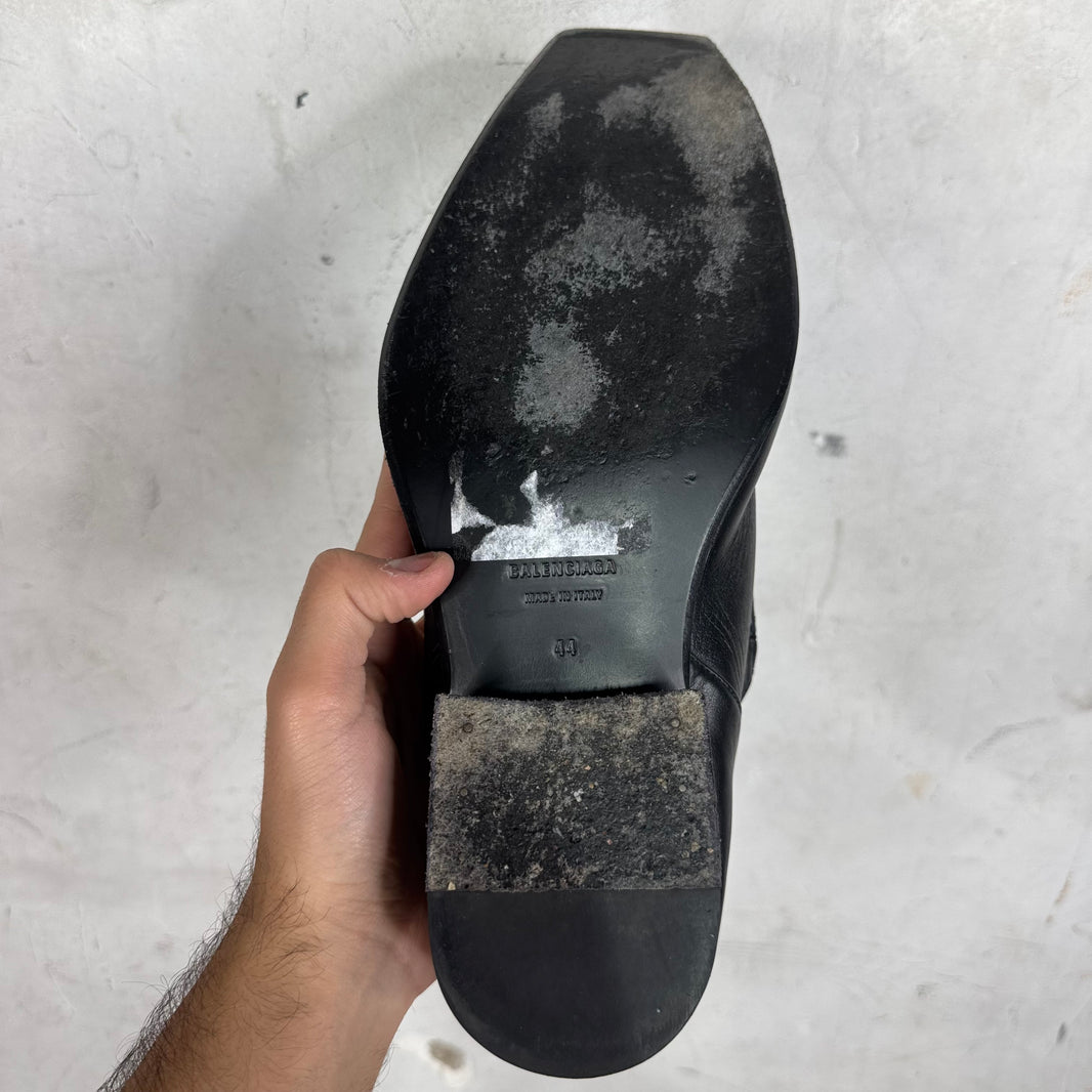 Balenciaga Black Leather Romeo Mules