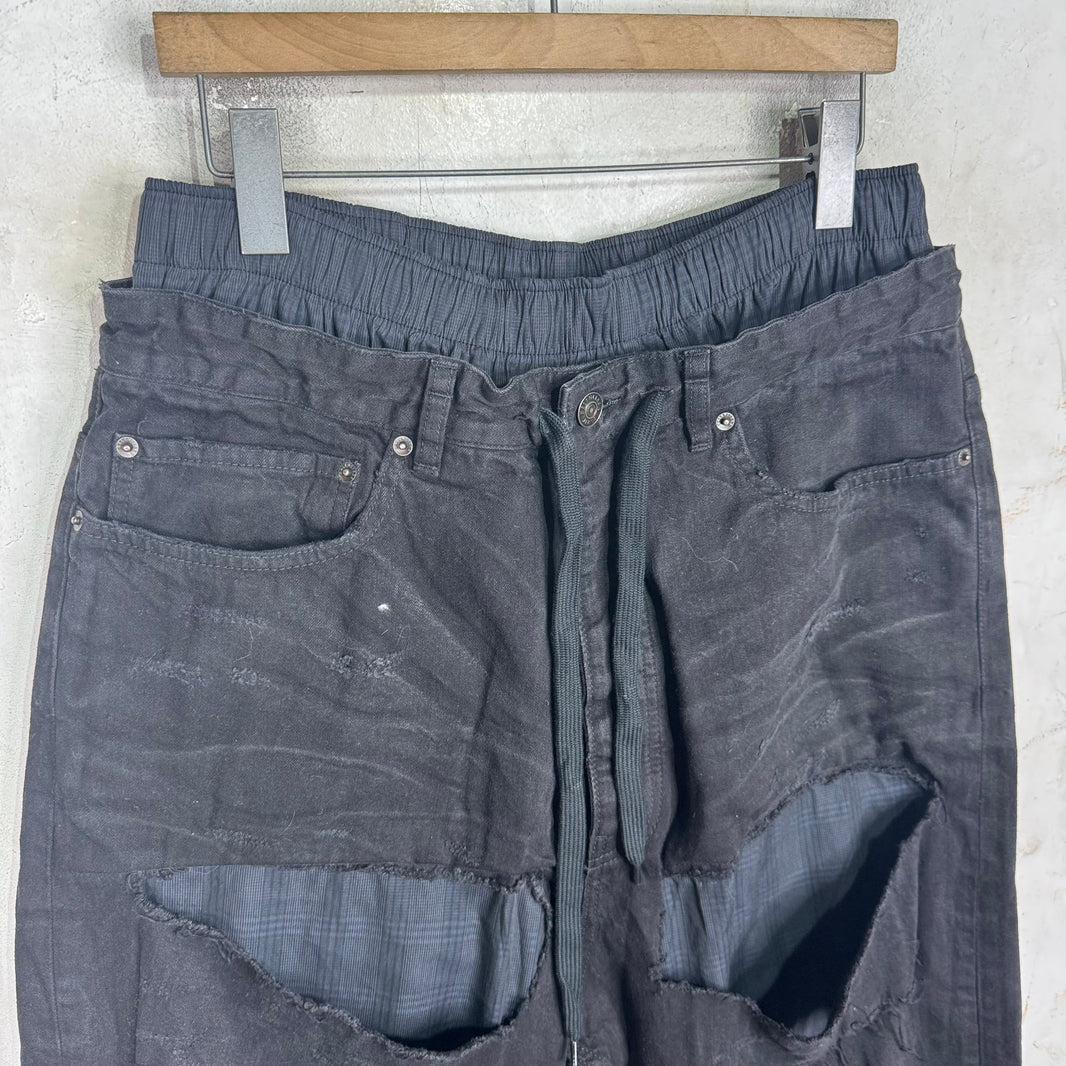 Balenciaga Distressed Double Layered Trouser Jeans