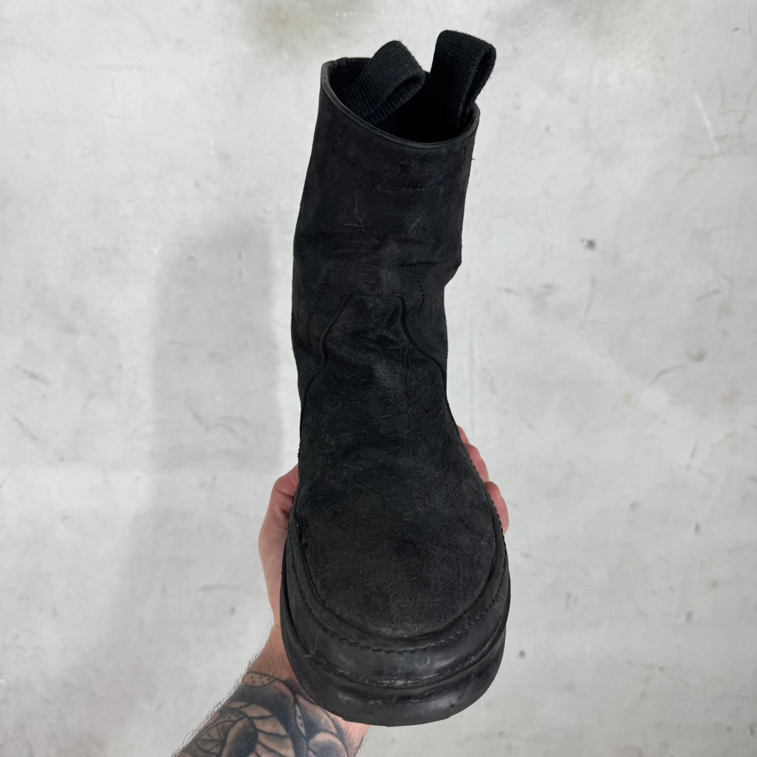 Rick Owens Suede Pull Boots
