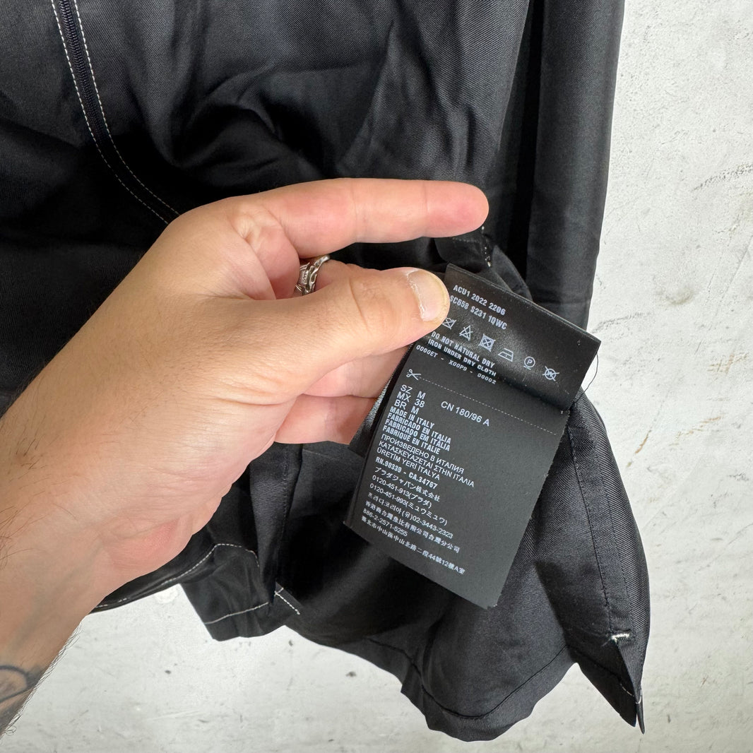 Prada Viscose Constrast Stitch Zip Shirt