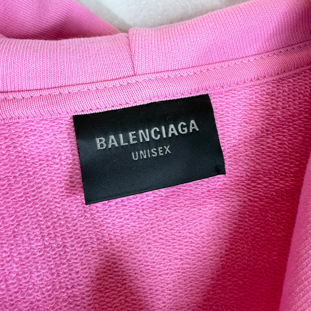 Balenciaga Pink Soccer Zip Hoodie
