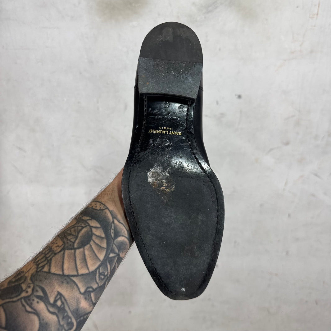Saint Laurent Black Leather Chelsea Boots