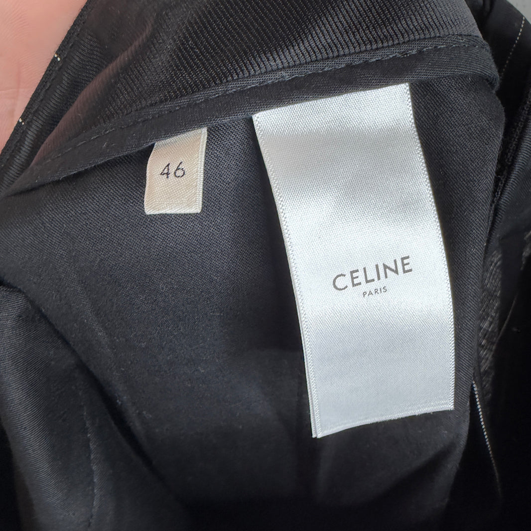 Celine Black Pinstripe Trouser Pants