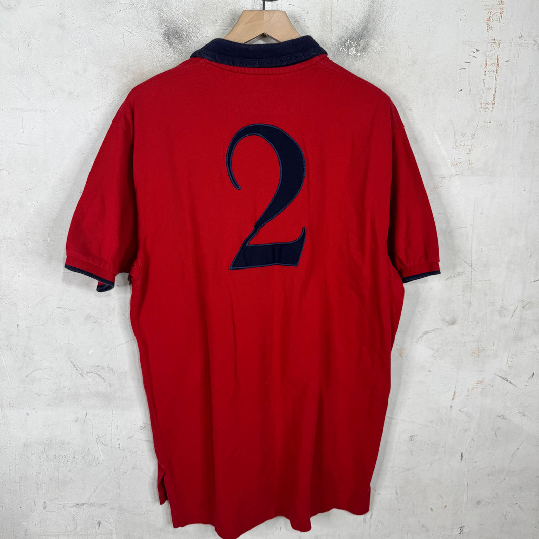 Ralph Lauren Red/Gold Big Pony Crested Polo