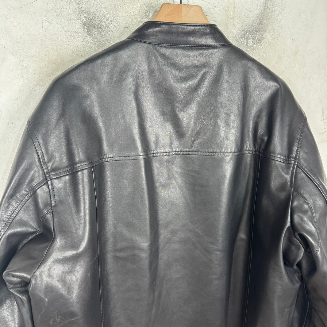 Stussy Leather Cafe Racer Jacket