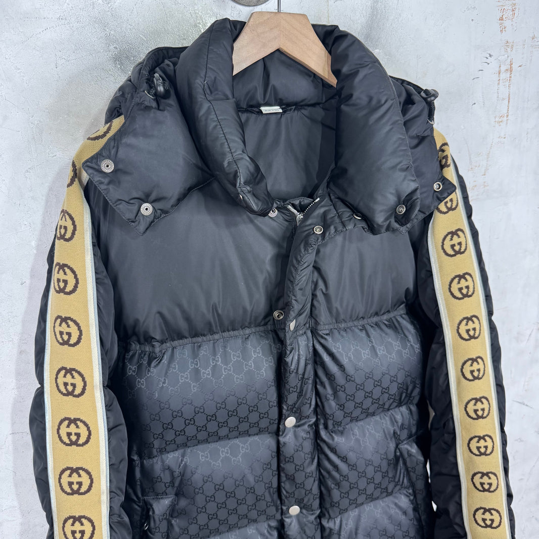 Gucci Monogram Interlock Striped Puffer Jacket