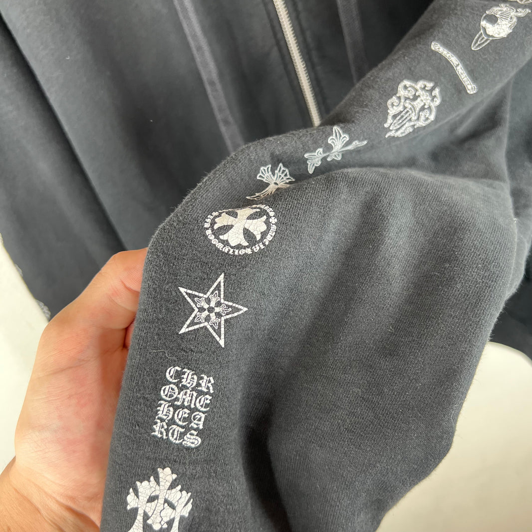 Chrome Hearts Eyechart Zip-Up Hoodie