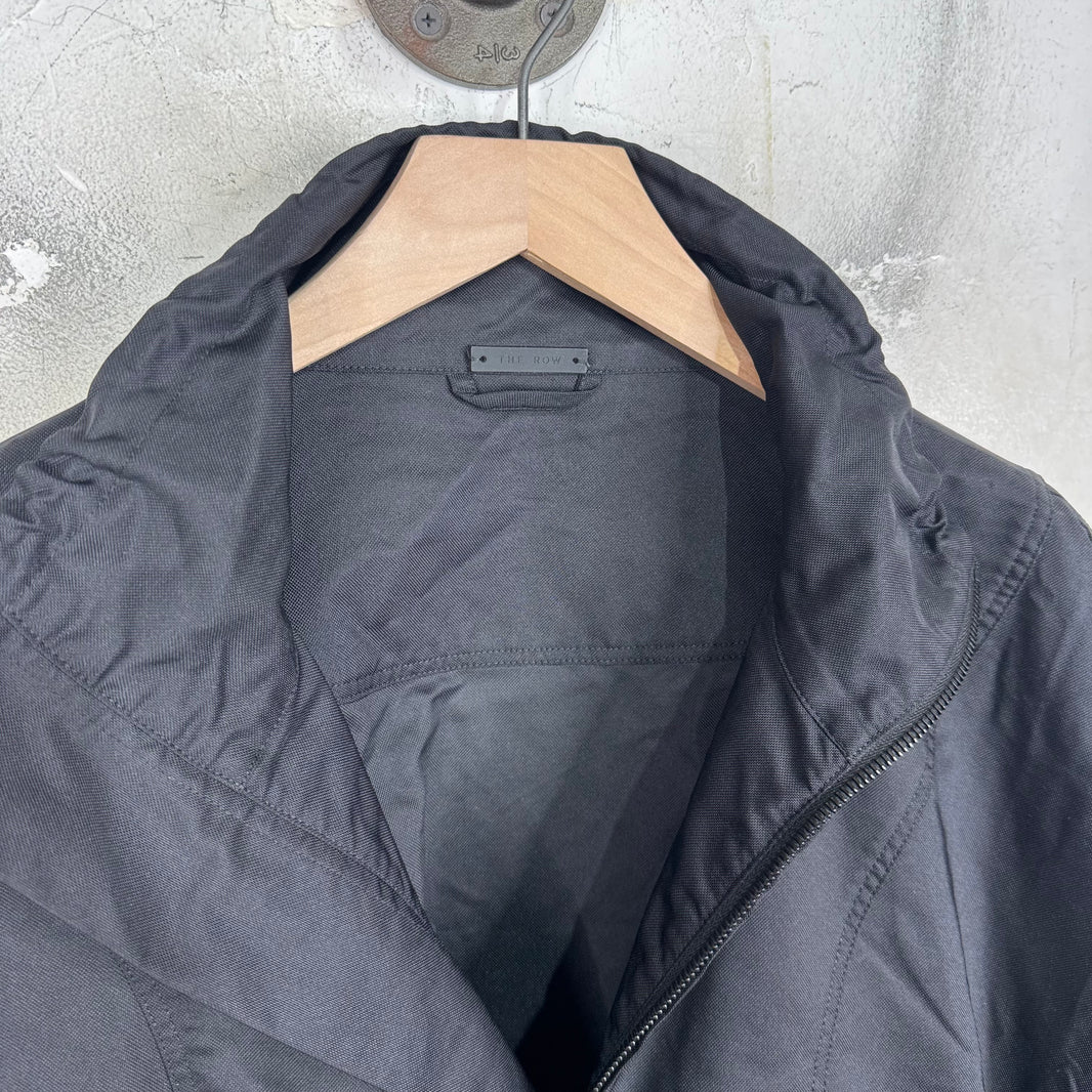 The Row Black Oversized Nylon Track Jacket