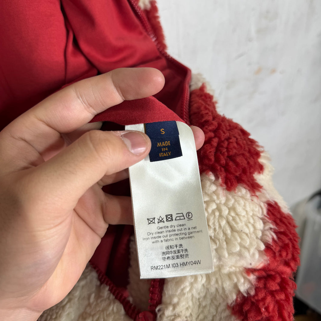 Louis Vuitton x Nigo Red Damier Fleece Jacket